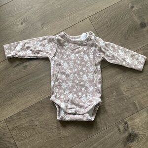 Jamie Kay Girls 0-3 Month Mauve Floral Onesie